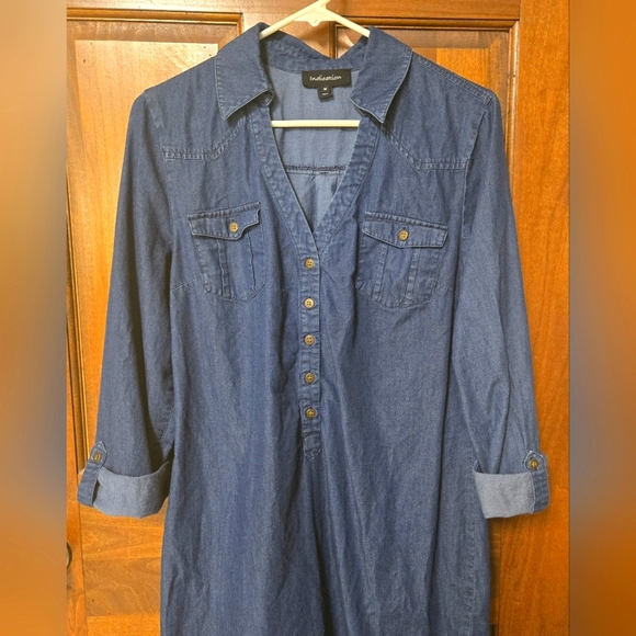 Indication Dresses & Skirts - Indication Denim Shirt Dress, M (PTP=19")